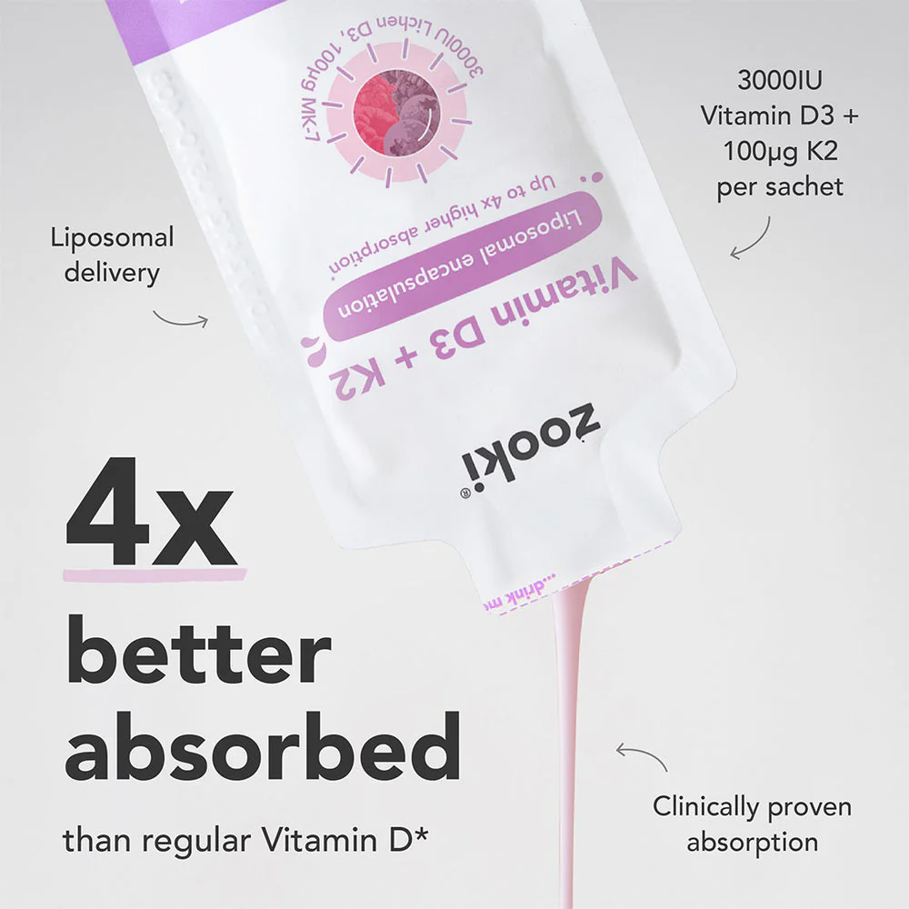 Vitamin D3+K2, Liposomal
Liquid Sachets

Mixed Berry - 14pk - Image 3