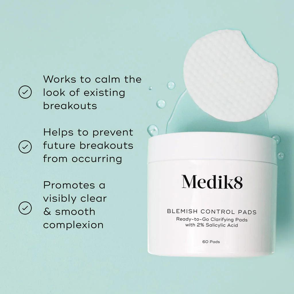 MEDIK8 BLEMISH CONTROL PADS™ 60ml

Ready-to-Go Clarifying Pads with 2% Salicylic Acid - Image 2
