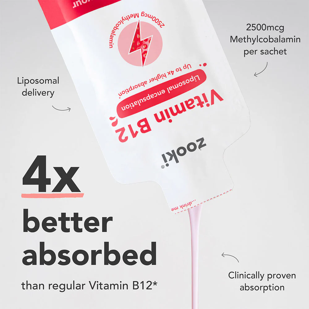 Vitamin B12, Liposomal Liquid Sachets.                                                 Strawberry - 14 pk - Image 3